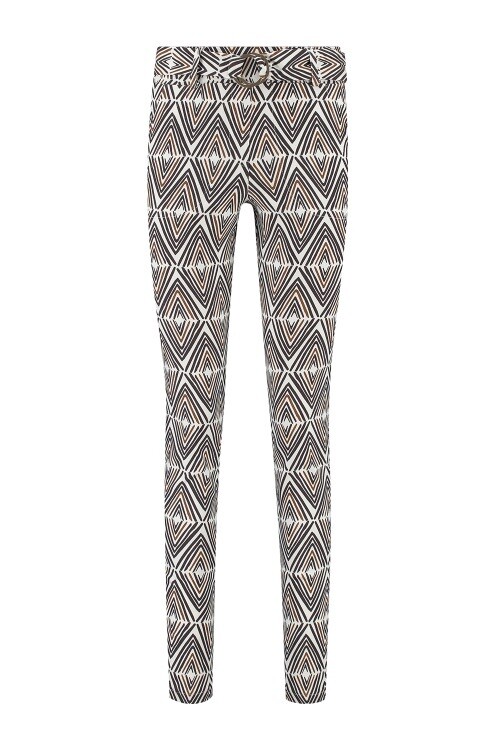 Broek chino Print Tribel Ecru 7306