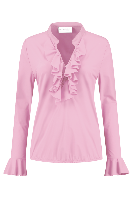 Blouse Ruche Licht Roze 7257 Blouse Ruche Licht Roze 7257