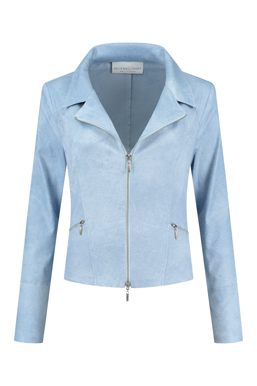 Blazer Zipper Biker Licht Blauw 7288