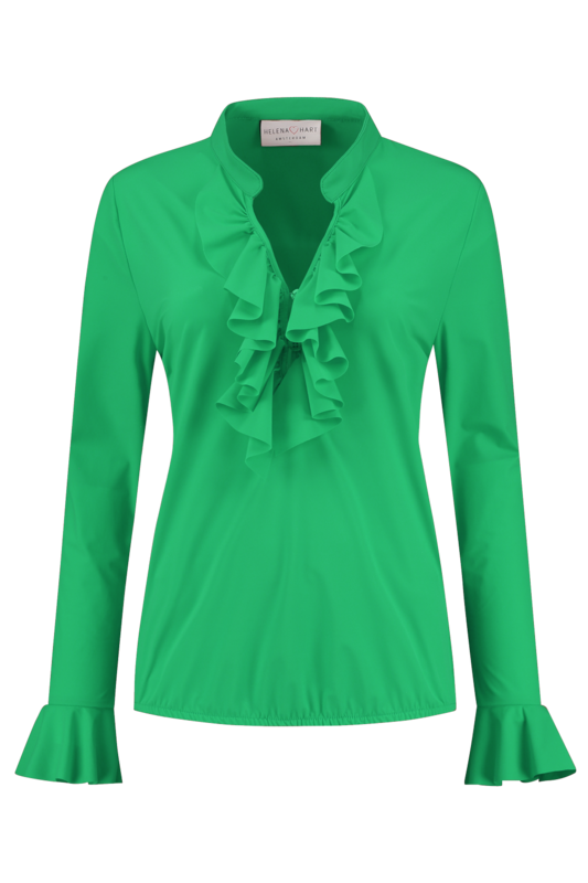 Blouse Ruche Groen Smaragd 7257 Blouse Ruche Groen Smaragd 7257