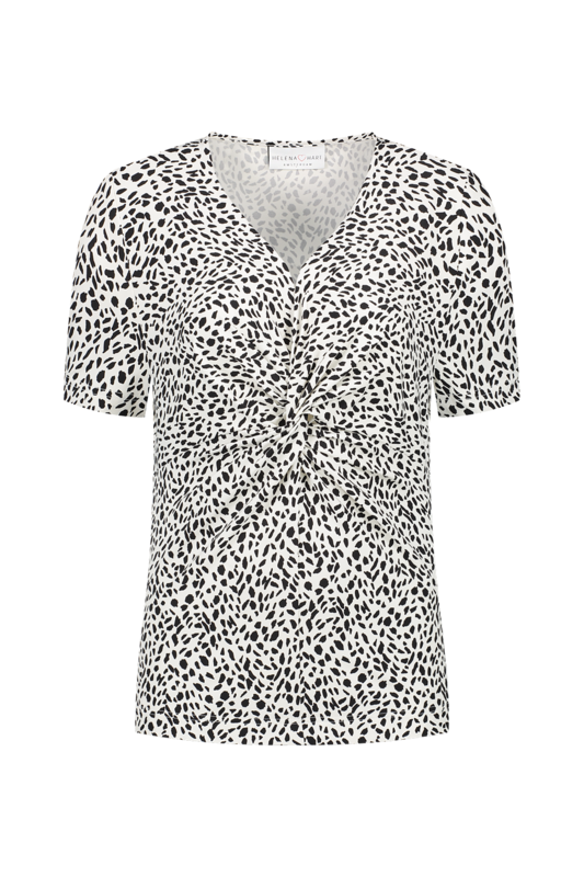 Top Tara Printo Spots Zwart Ecru 7372 Top Tara Printo Spots Zwart Ecru 7372
