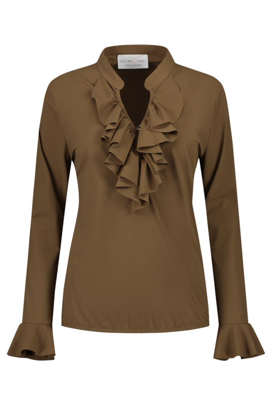 Blouse Ruche Mokka 7257 Blouse Ruche Mokka 7257