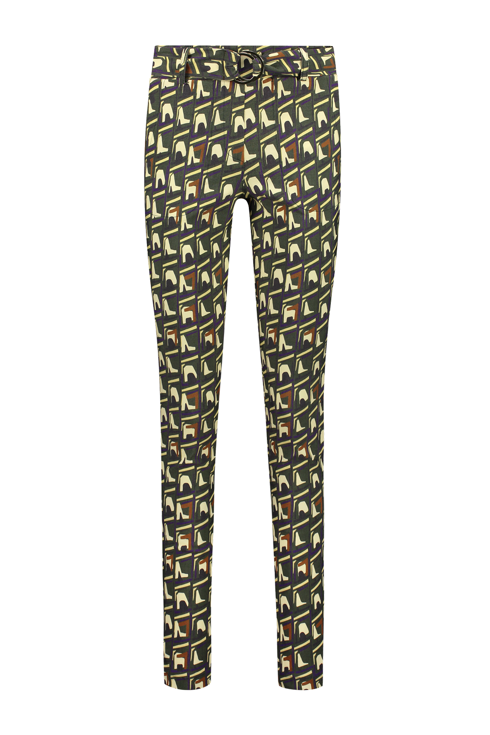 Broek chino Print Flex Olijf 7306