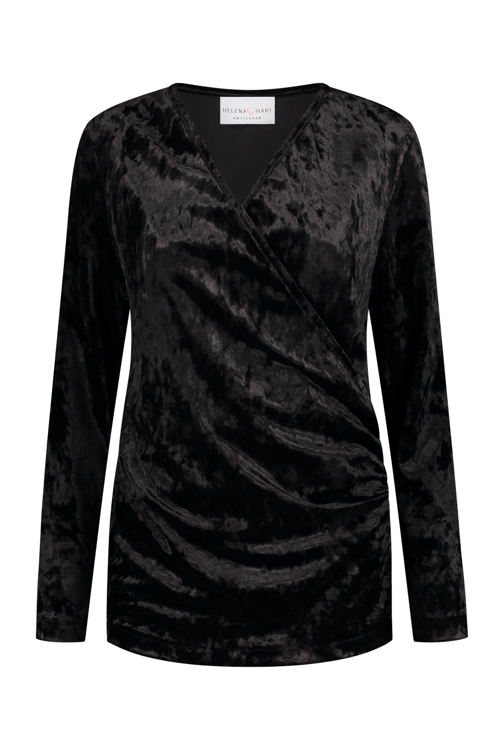 Overslag Top Velvet Zwart 7463