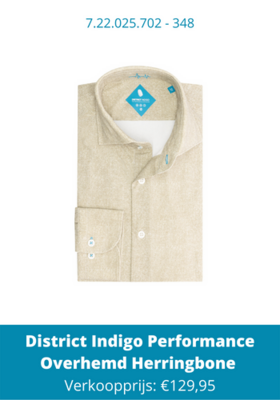 District Indigo performance shirt Herringbone