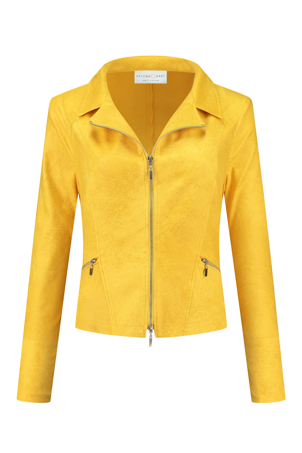 Blazer Zipper Biker Geel 7288