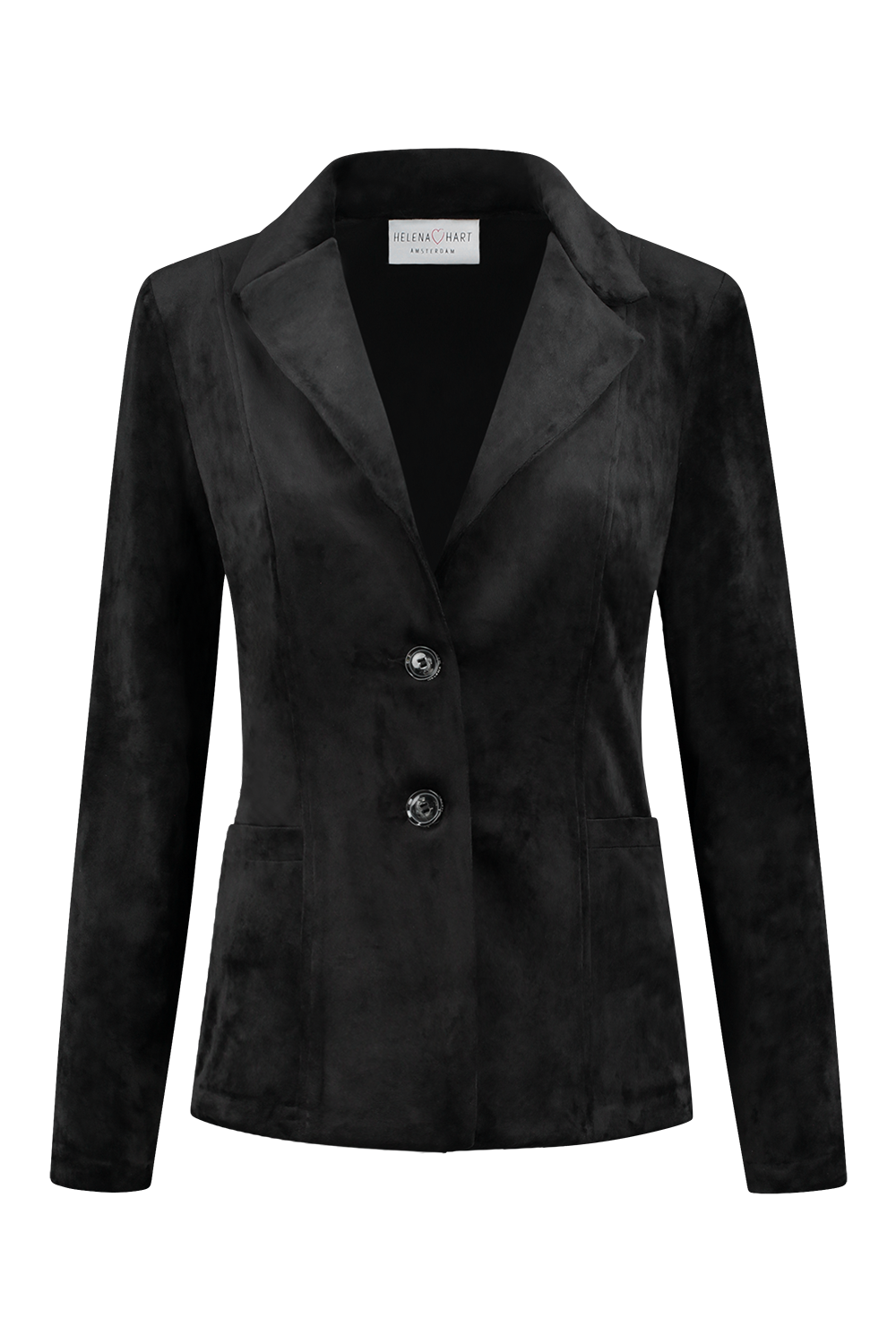 Blazer Velours kort Uni Zwart 7424