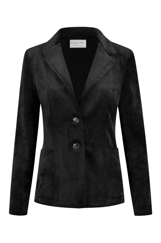 Blazer Velours kort Uni Zwart 7424 Blazer Velours kort Uni Zwart 7424