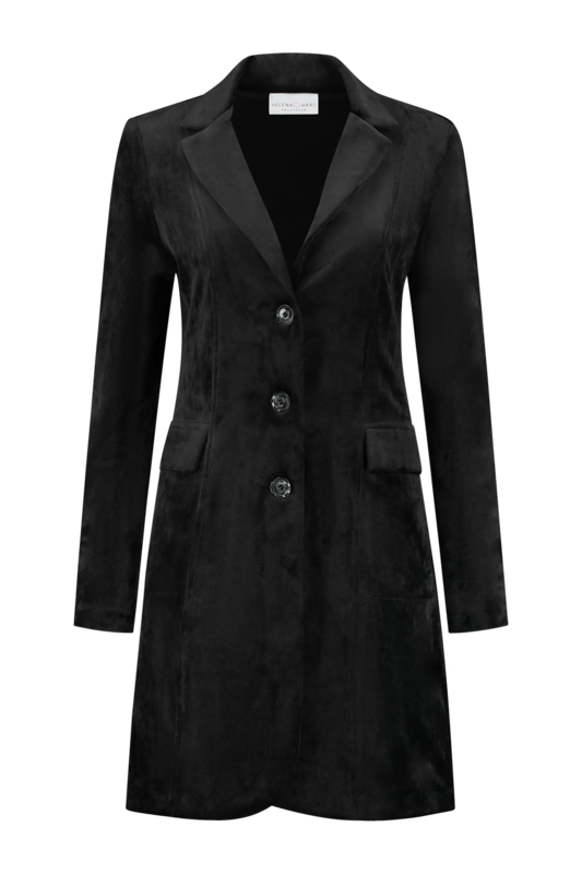 Blazer Velours lang Uni Zwart 7423 Blazer Velours lang Uni Zwart 7423