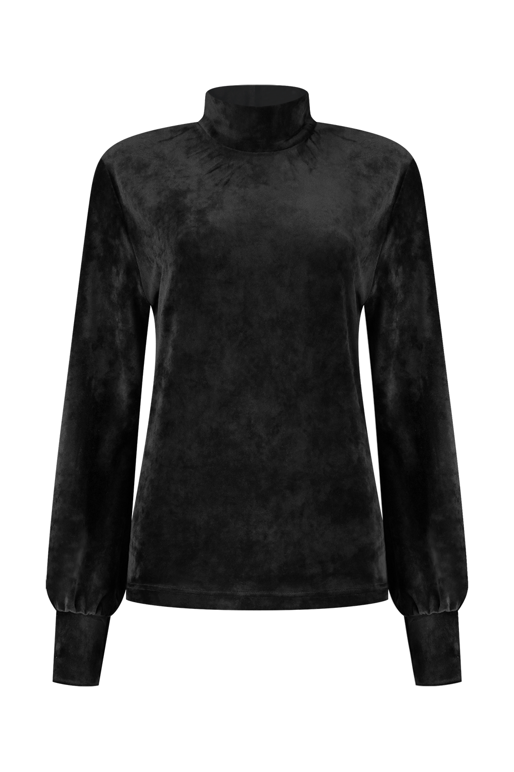 Col Velour  Uni zwart 7482