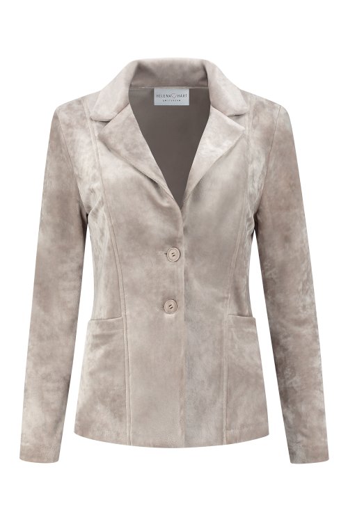 Blazer Velours kort Uni sand 7424