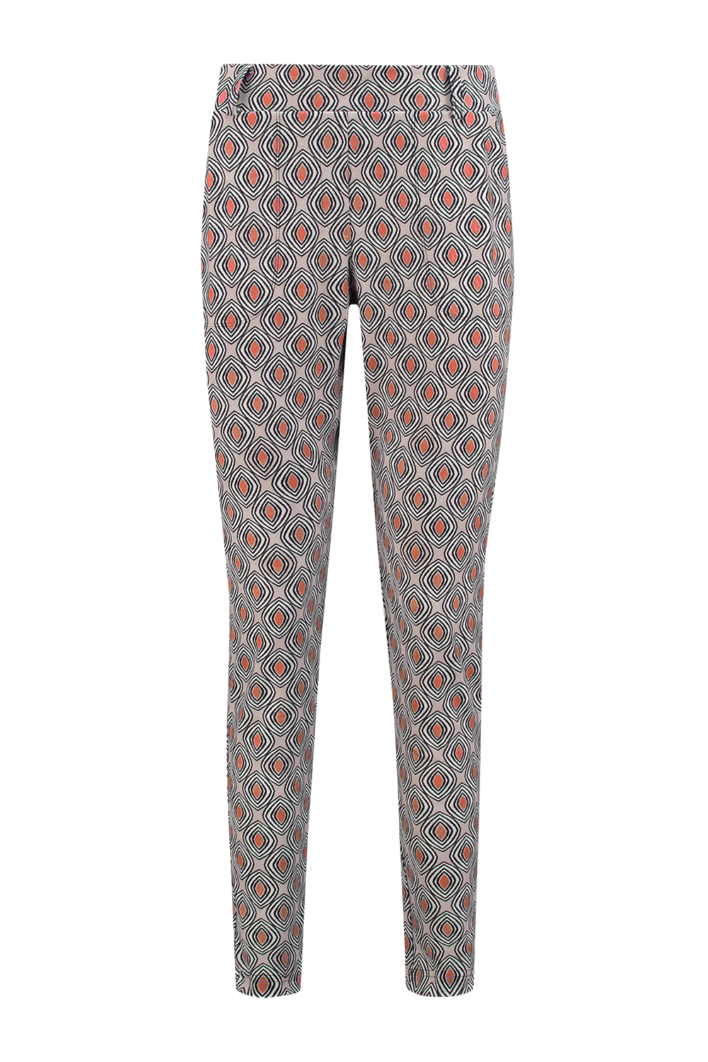 Broek chino Print Disc Abrikoos