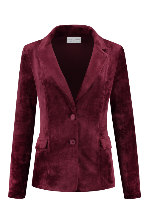 Blazer Velour Midi Uni Wine 7425