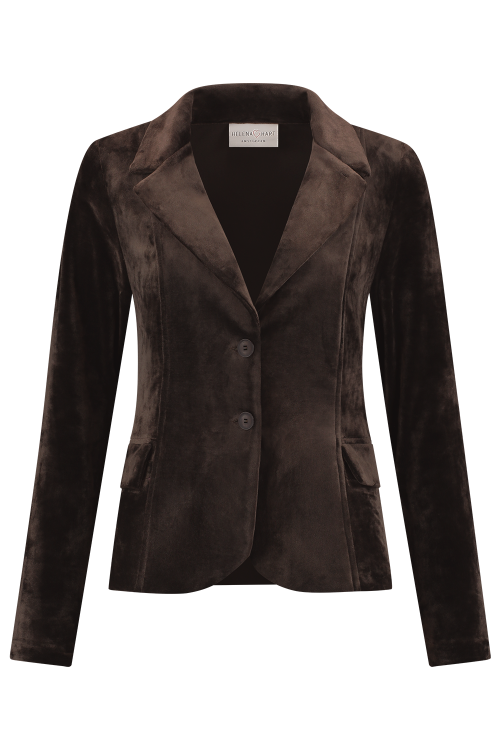 Blazer Velour Corto uni Choco 7446
