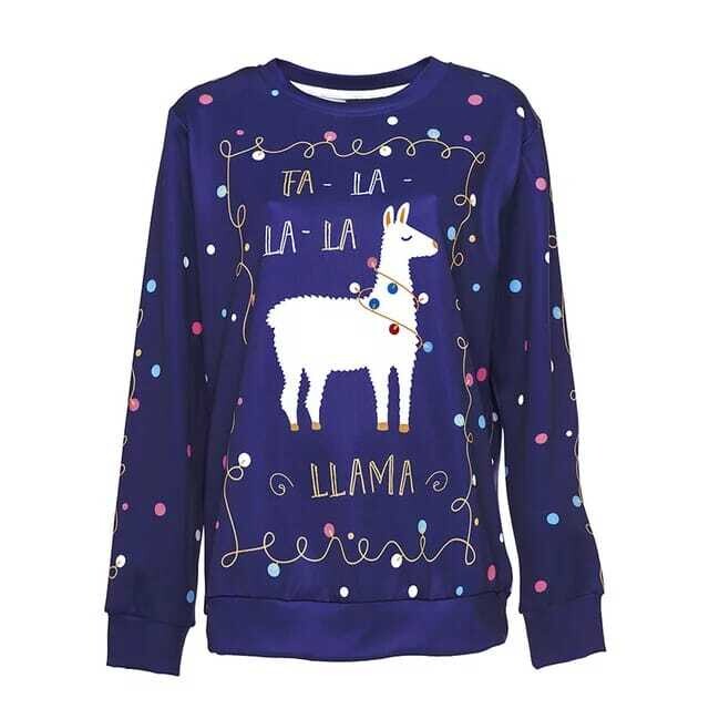 Christmas Sweaters – Blue Sweater with  White and Reindeer