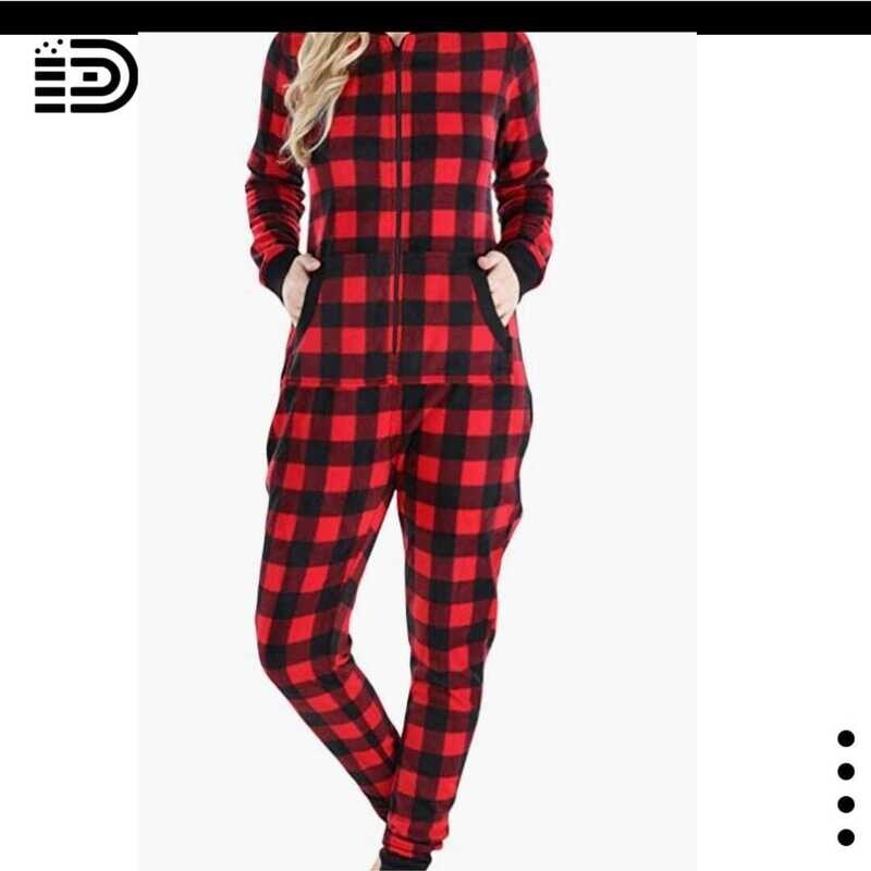 Christmas Pajamas Set - Buffalo Plaid Adult Onesie