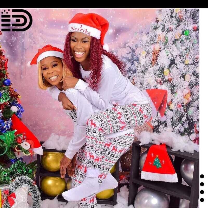 Christmas Pajamas Set - White long sleeve Tee with Multi-Print Long Pants