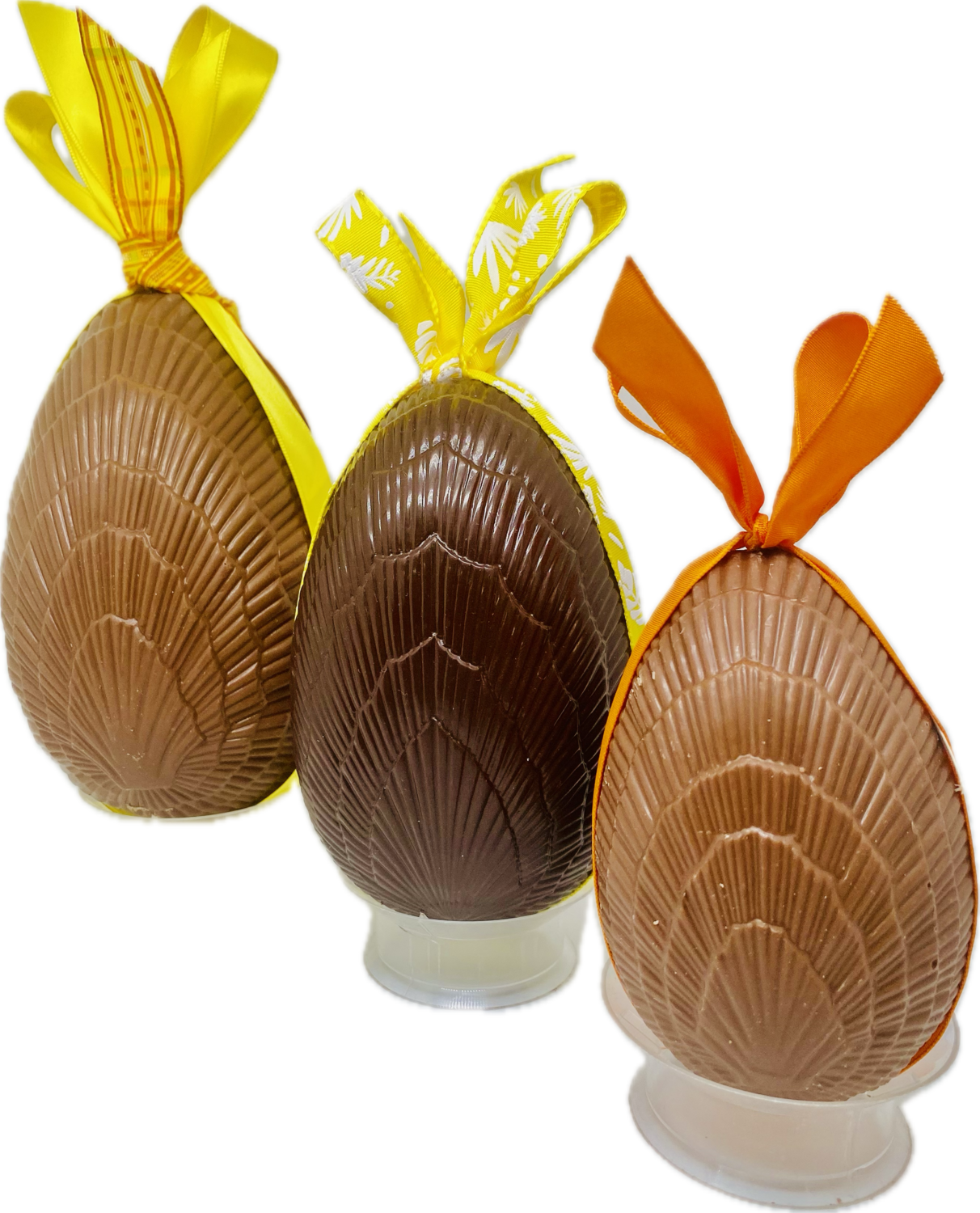 Oeufs paon moitié noir moitié lait