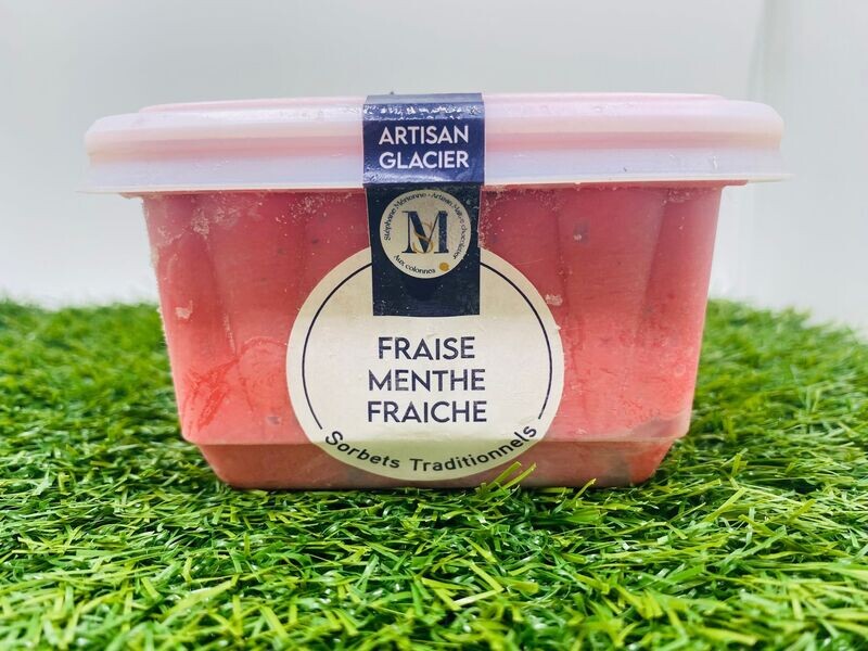 Pot sorbet plein fruits fraise menthe fraîche (500 ml)