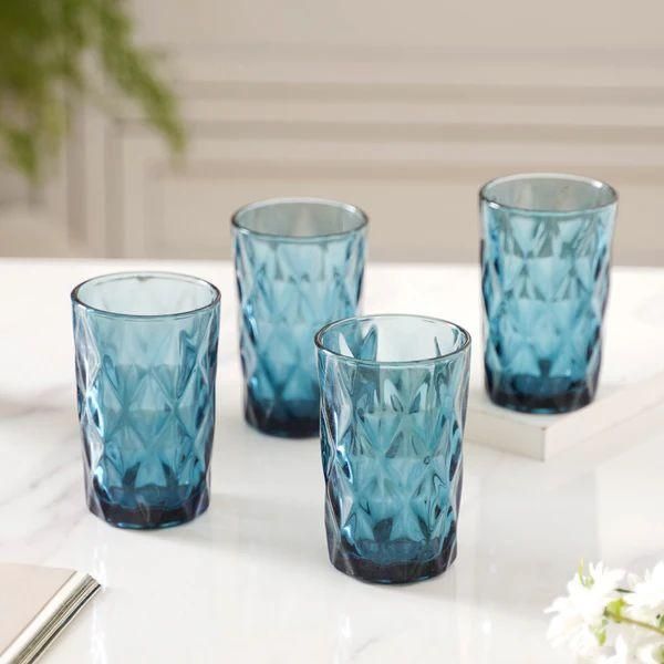 Стаклени чаши плави Diamond 400ml