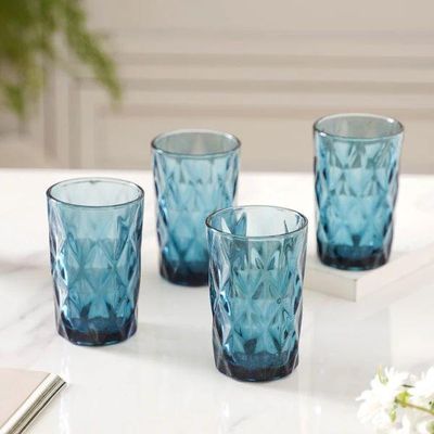 Стаклени чаши плави Diamond 400ml