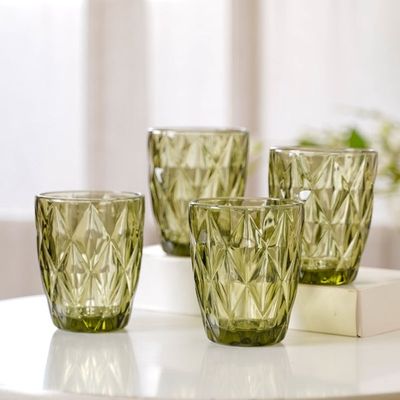 Стаклени чаши зелени Diamond 250ml