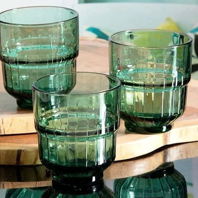 Стаклени чаши зелени Tiffany 340ml