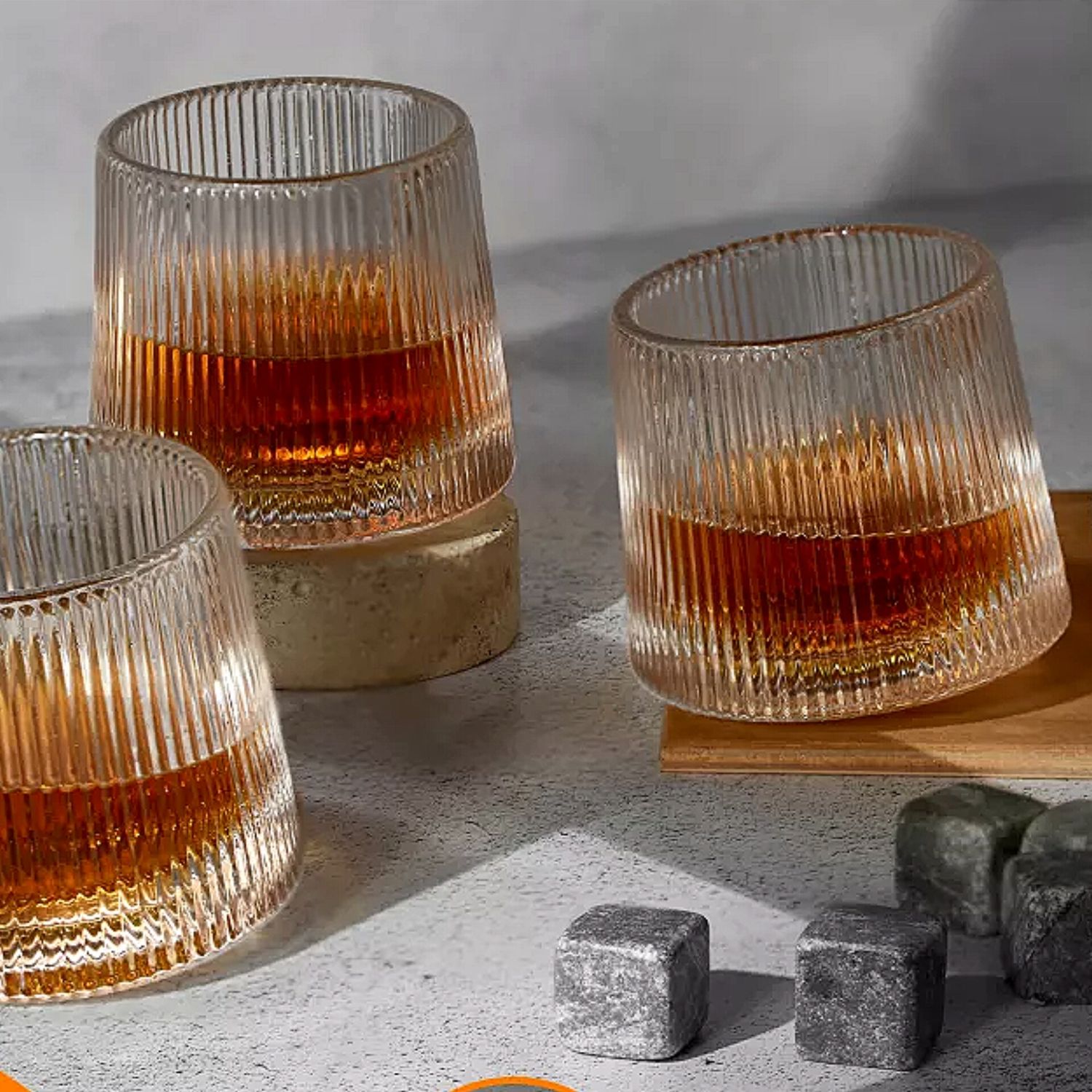 Чаши ротирачки стаклени 150ml сет 6 парчиња