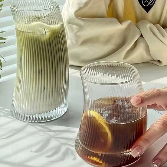 Стаклени чаши Line криви сет 4ри 325/500ml