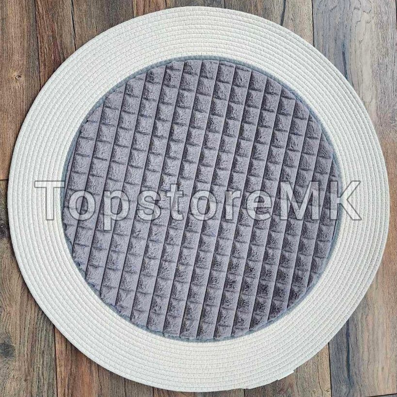 Патосник подлога округла сиво плава боја 80cm