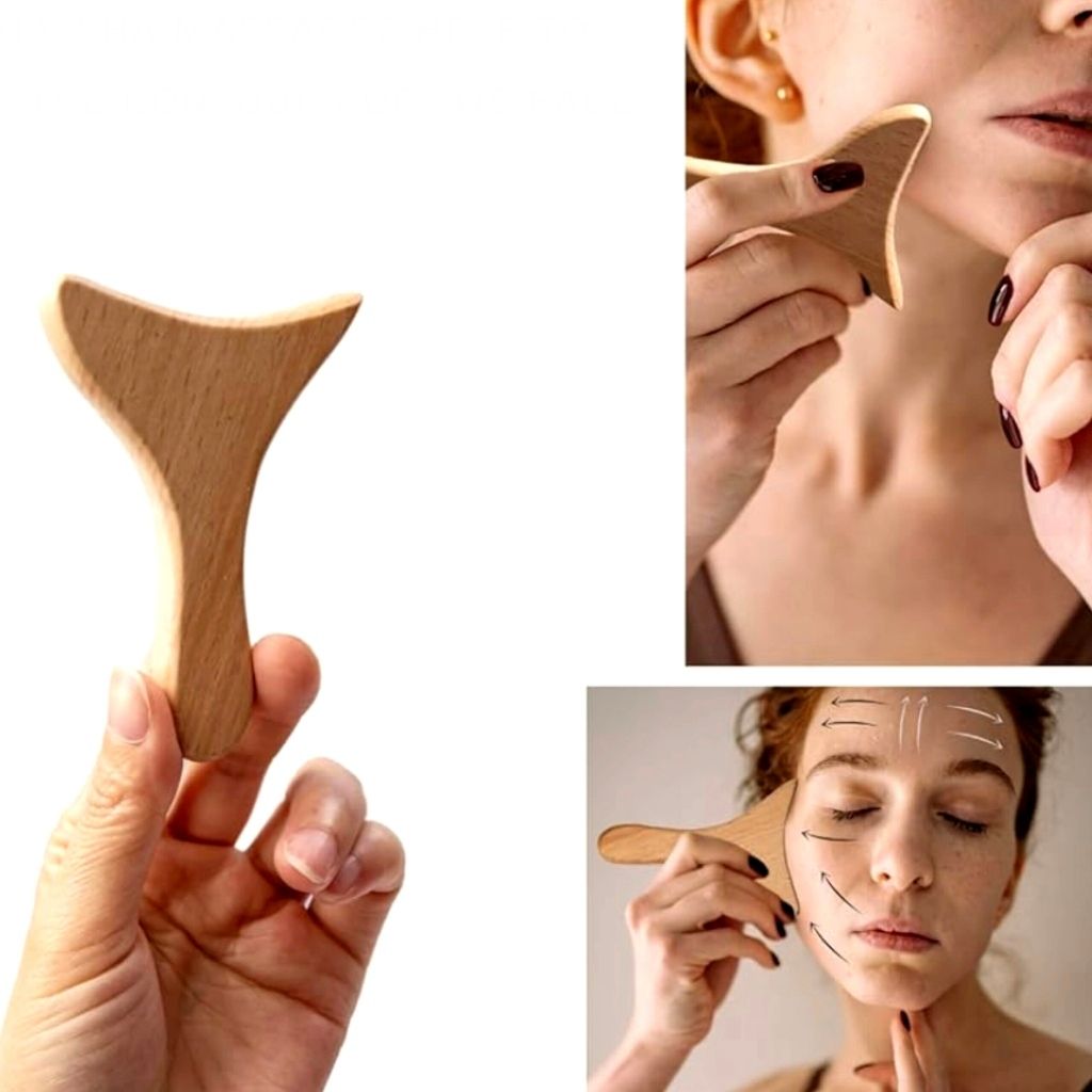 Масажер дрвен лопатка за лице мадеро и гуаша масажа