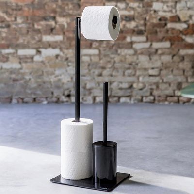 Држач за тоалетни хартии со четка за WC 2 во 1  