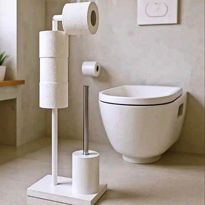 Држач за тоалетни хартии со четка за WC 2 во 1  