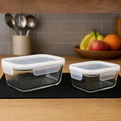 Фриго стаклени садови за храна правоаголни airtight Crisper 