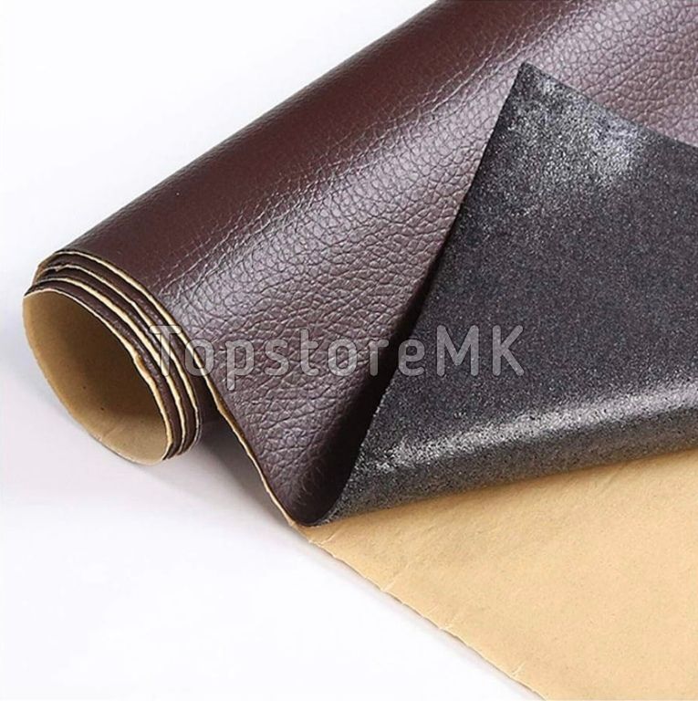 Самолеплива Еко Кожа Винил PU темна кафена боја
