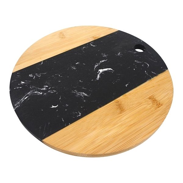 Даска за сечење и сервирање дрво со гранит 30cm Pemium Black