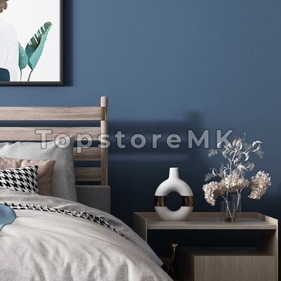 Самолеплива фолија тапета со текстура платно темно плава 2m x 60cm