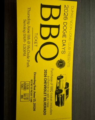 Dogie Days BBQ Ticket