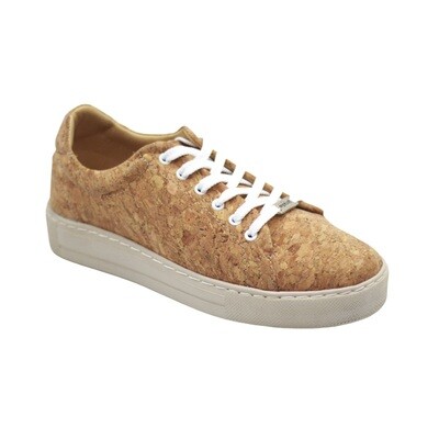 Angelsoft Cathy Lace Up Cork Leather Sneaker
