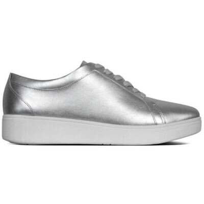 FitFlop Rally Leather Sneaker - Silver