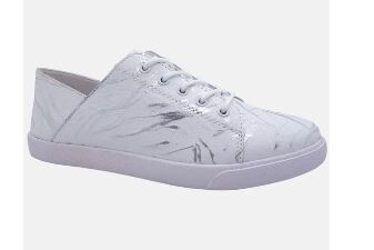 Julz Nicky Feather White and Silver Sneakers