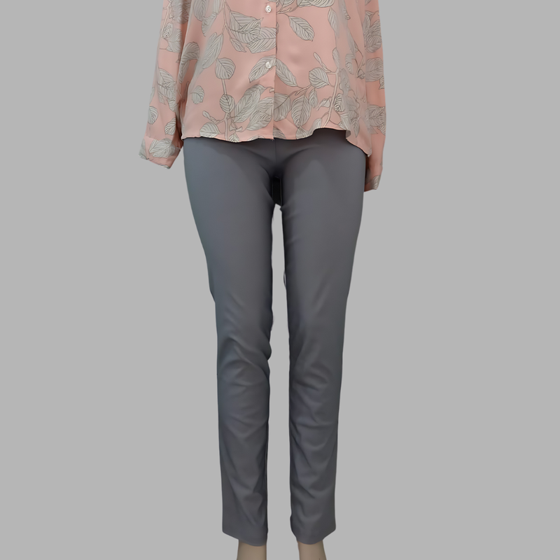 Mia Narrow Hem Pant in Grey