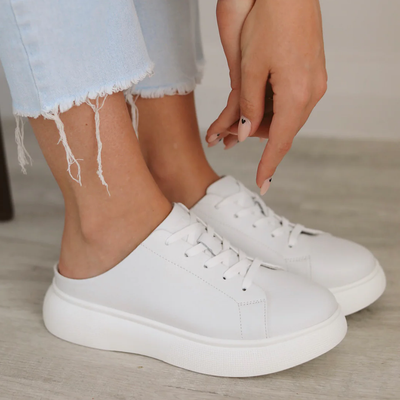 Julz Maddox White Leather Slip On