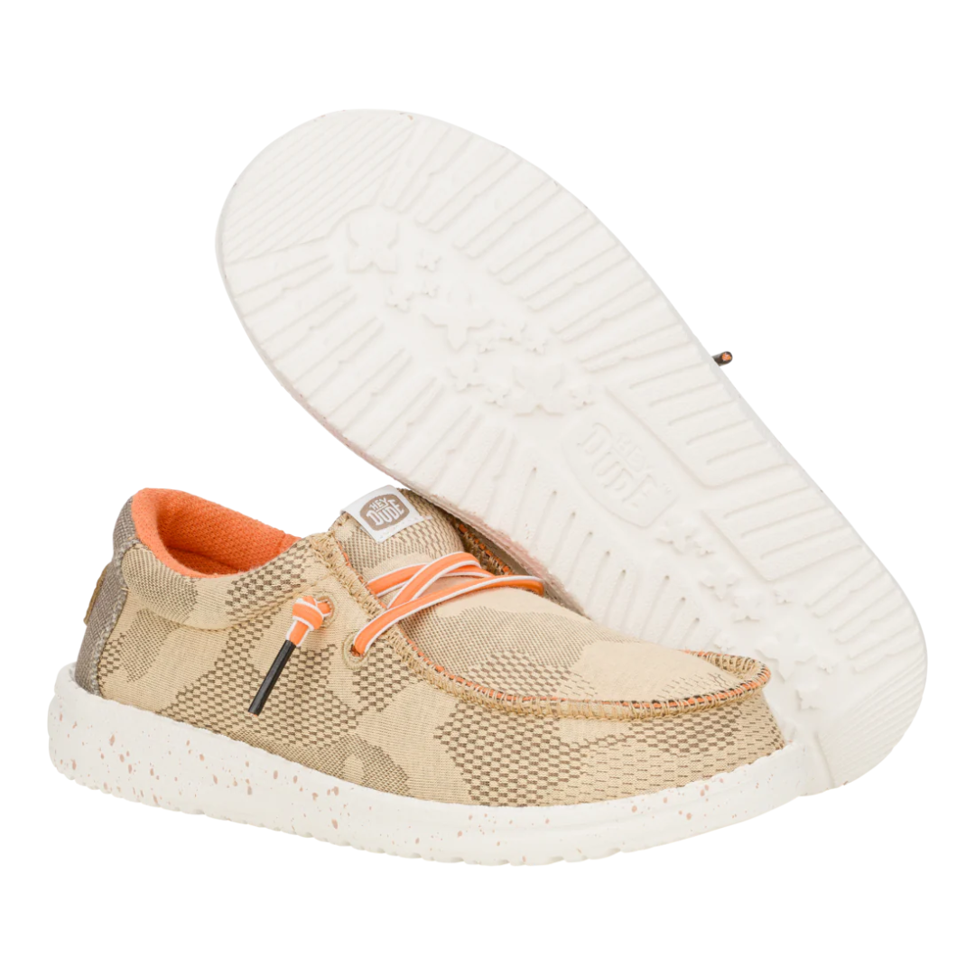 Hey Dude Kids Wally Y Camo Mesh Tan