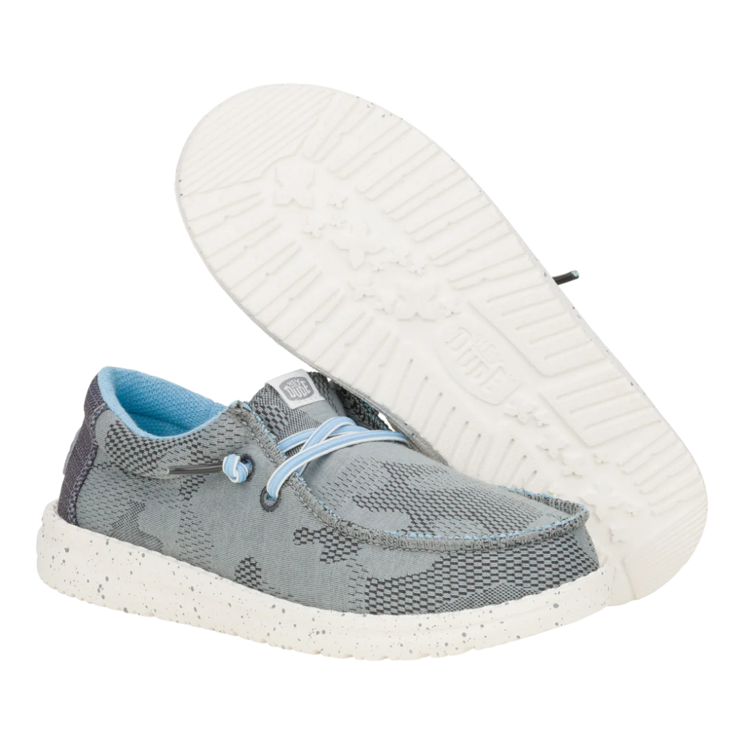 Hey Dude Kids Wally Y Camo Mesh Charcoal