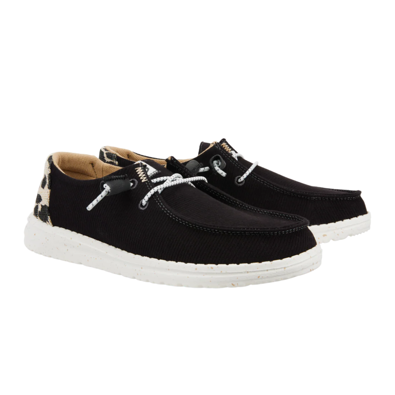Hey Dude Womens Wendy Black/Leopard