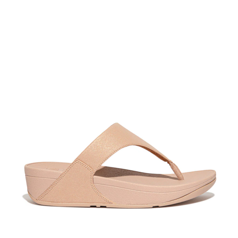 Fitflop Lulu Shimmer Toe-Post Sandals Beige