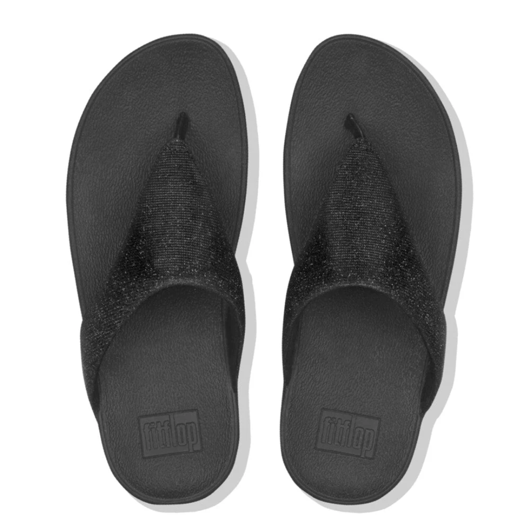 Fitflop Lottie Glitzy Toe Post Sandals Black