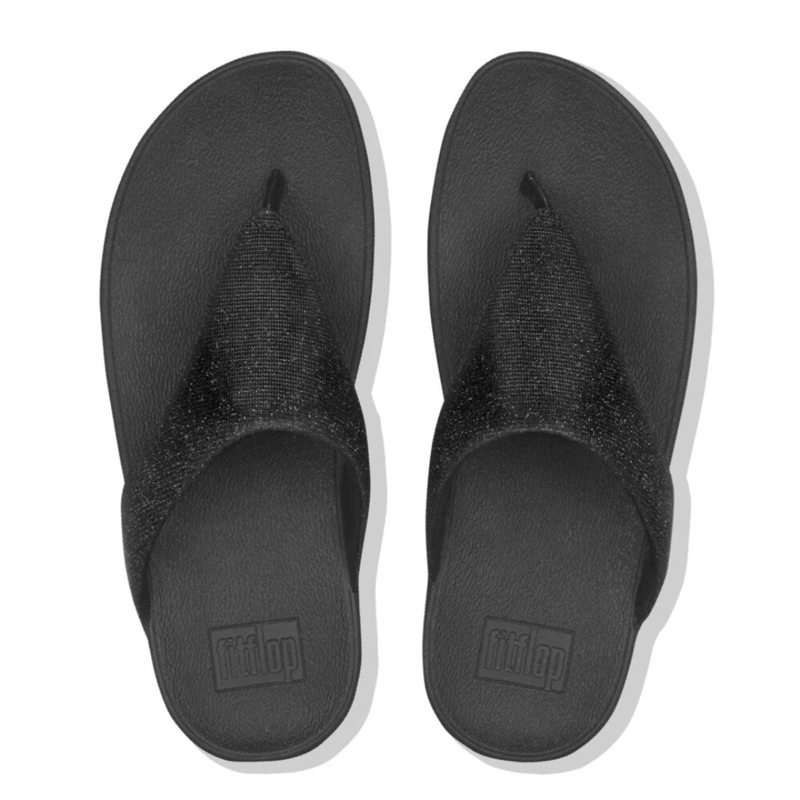 Fitflop Lottie Glitzy Toe Post Sandals Black