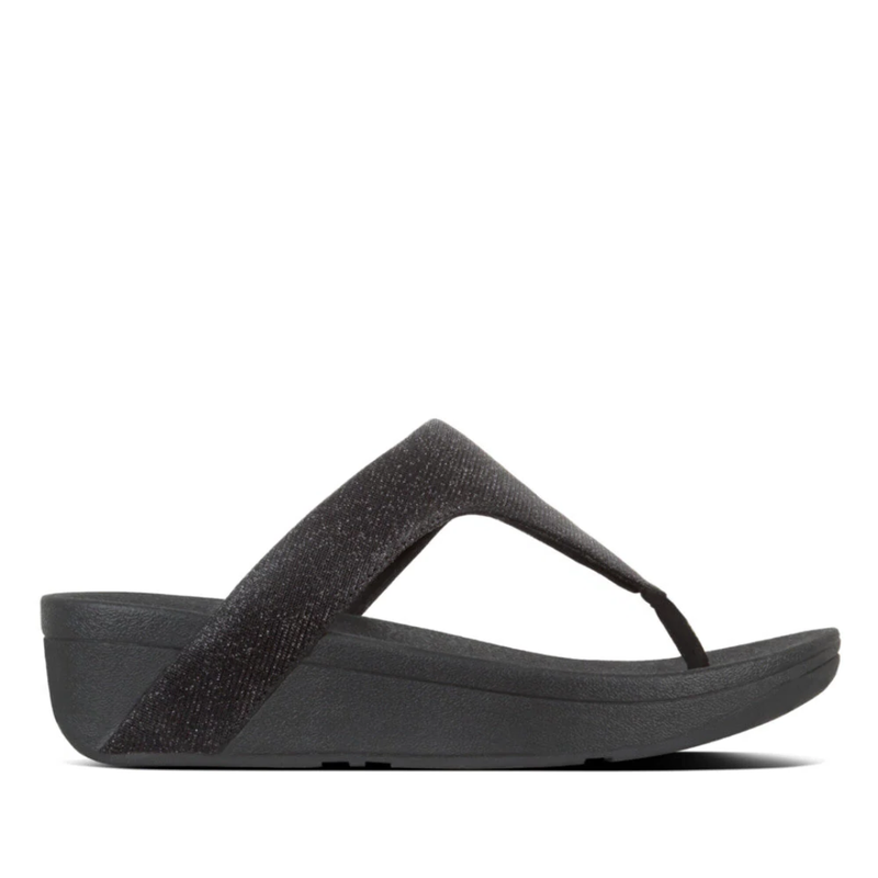 Fitflop Lottie Glitzy Toe Post Sandals Black